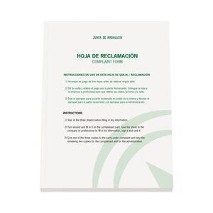 LIBRO HOJAS DE RECLAMACIONES ANDALUCIA - EDICION 2022-
