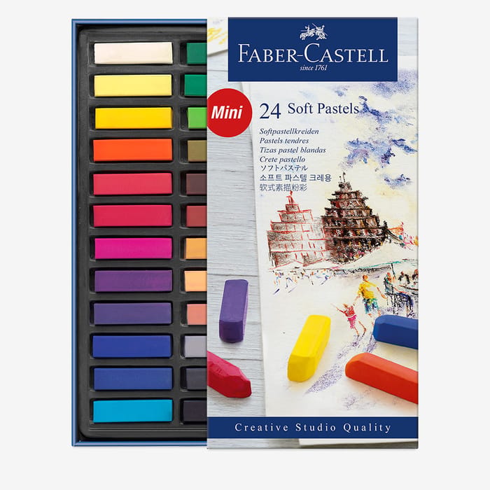 TIZA PASTEL CUADRADA BLANDA FABER CASTELL 24 COLOR