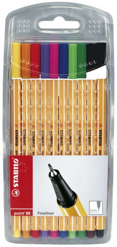 ROTULADOR STABILO PUNTA DE FIBRA POINT 88 ESTUCHE DE 10 COLORES SURTIDOS