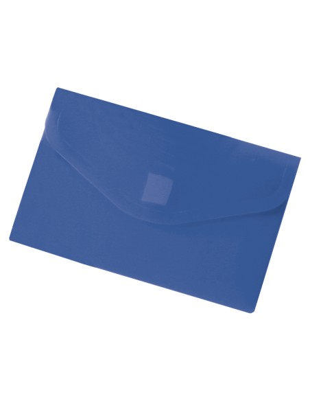 CARPETA LIDERPAPEL DOSSIER BROCHE POLIPROPILENO DIN A8 AZUL CON CIERRE DE VELCRO