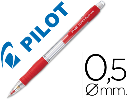 PORTAMINAS PILOT SUPER GRIP ROJO 0,5 MM SUJECION DE CAUCHO