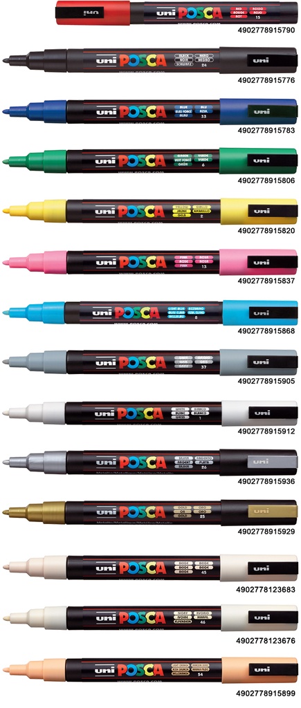 ROTULADOR POSCA AZUL PC-3M. PUNTA FINA