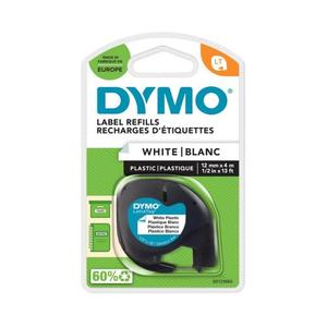CINTA LETRATAGPLASTICO12MMX4M NEGRO/BLANCO