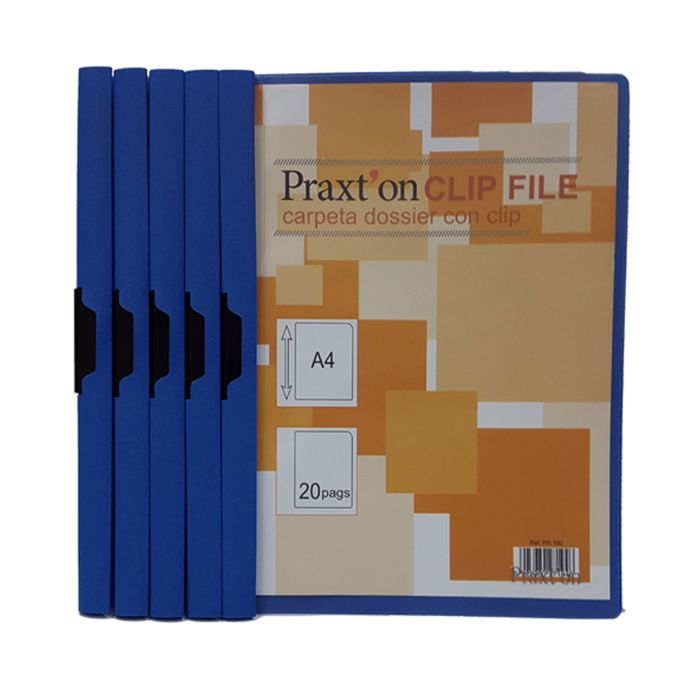 CARPETA DOSSIER A4 PP C/CLIP PRAXTON AZUL