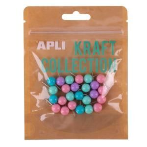 CAJA AGUJAS PUSH PINS SURTIDO 25UNID.