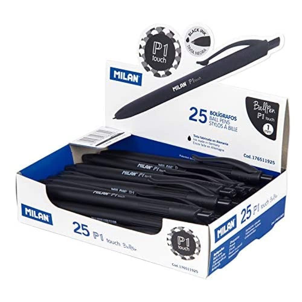 BOLIGRAFO MILAN P1 RETRACTIL 1 MM TOUCH NEGRO