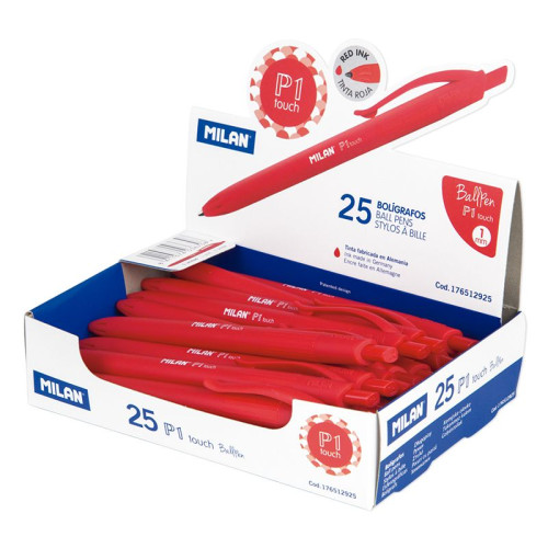 BOLIGRAFO MILAN P1 RETRACTIL 1 MM TOUCH ROJO