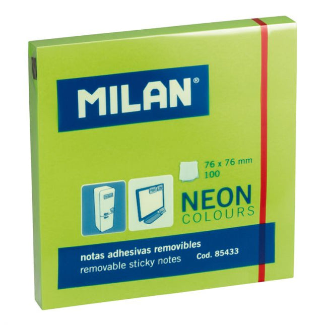 NOTAS ADHESIVAS 76X76 MILAN NEON VERDE