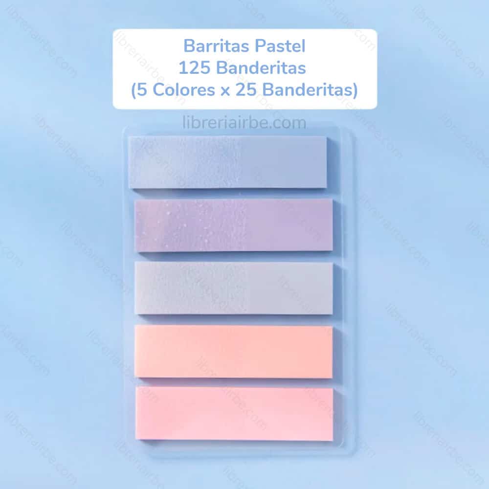 BANDERITAS ADHESIVAS MILAN 5 COLORES TRANSPARENTES