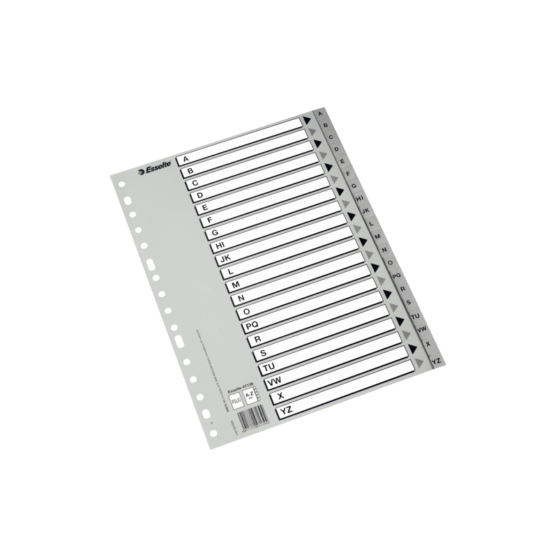INDICE PLASTICO F� AZ GRIS CON CARTULINA EN BLANCO