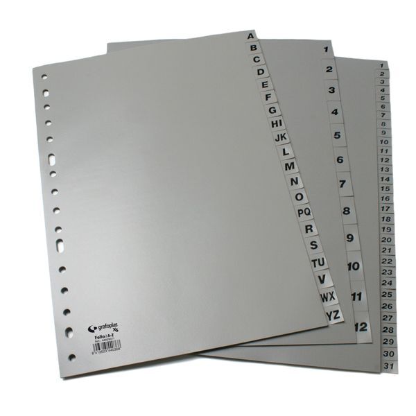 JUEGO ABECEDARIO XS 16 TALADROS PP FOLIO GRIS