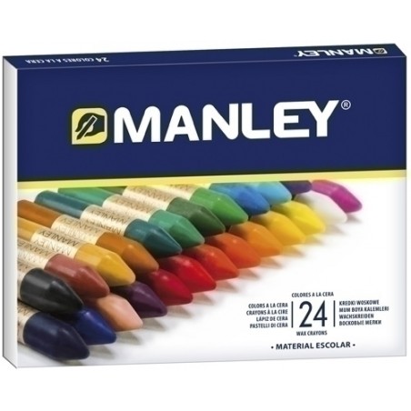 LAPICES CERA MANLEY -CAJA DE 24 COLORES REF.124