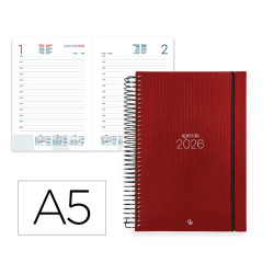 AGENDA ESPIRAL OLBIA A5 DP ROJO