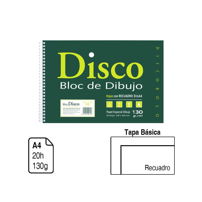BLOC DIBUJO F� DISCO 170R C/REC ESPIRAL