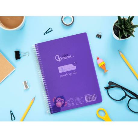 BLOC ESPIRAL FOLIO 80H PP HORIZONTAL 90GR COLORES SURTIDOS