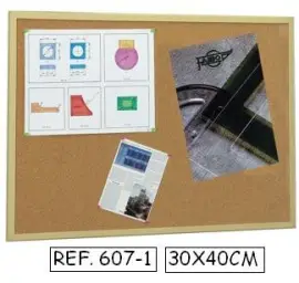 TABLEROS ANUNCIOS CORCHO MARCO MADERA 30 X 40