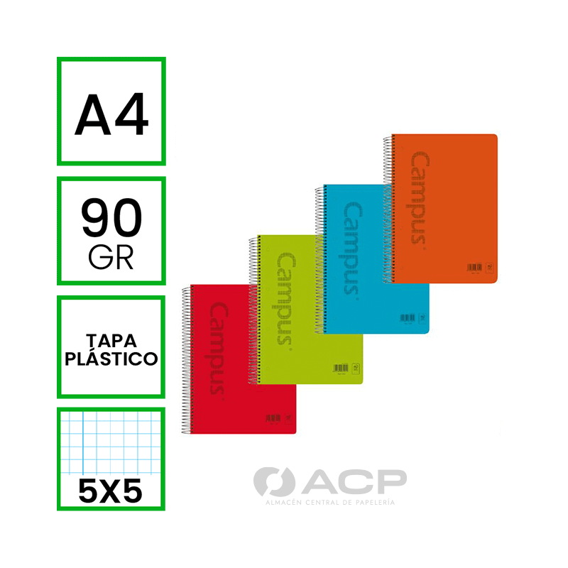 BLOC A4 80H T/PP 90GR CUADRICULA 5MM