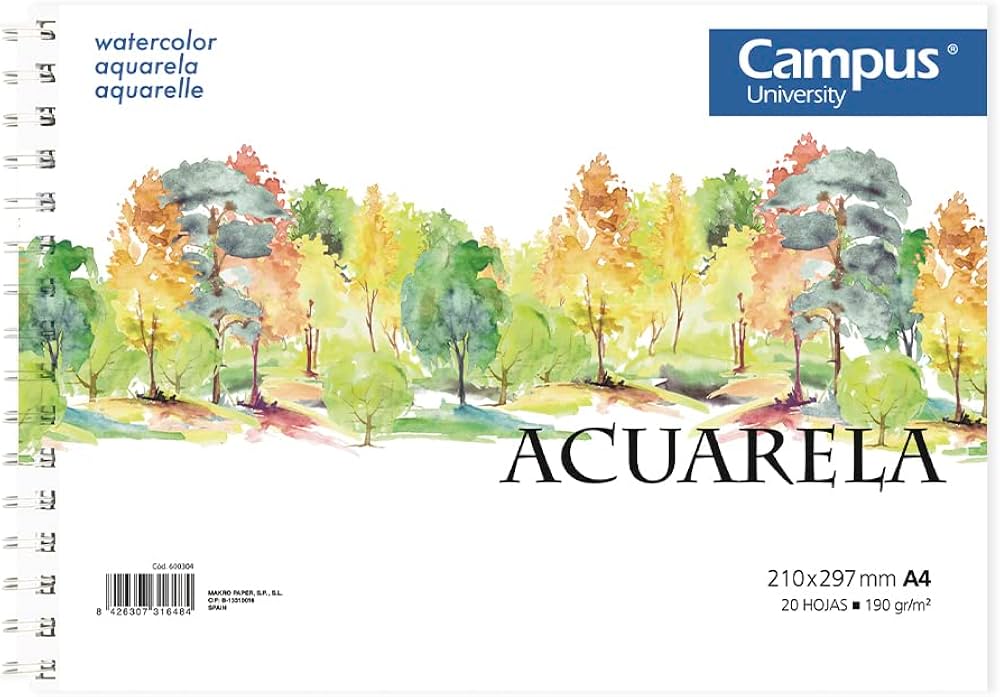 BLOC ACUARELA ESPIRAL CAMPUS A4