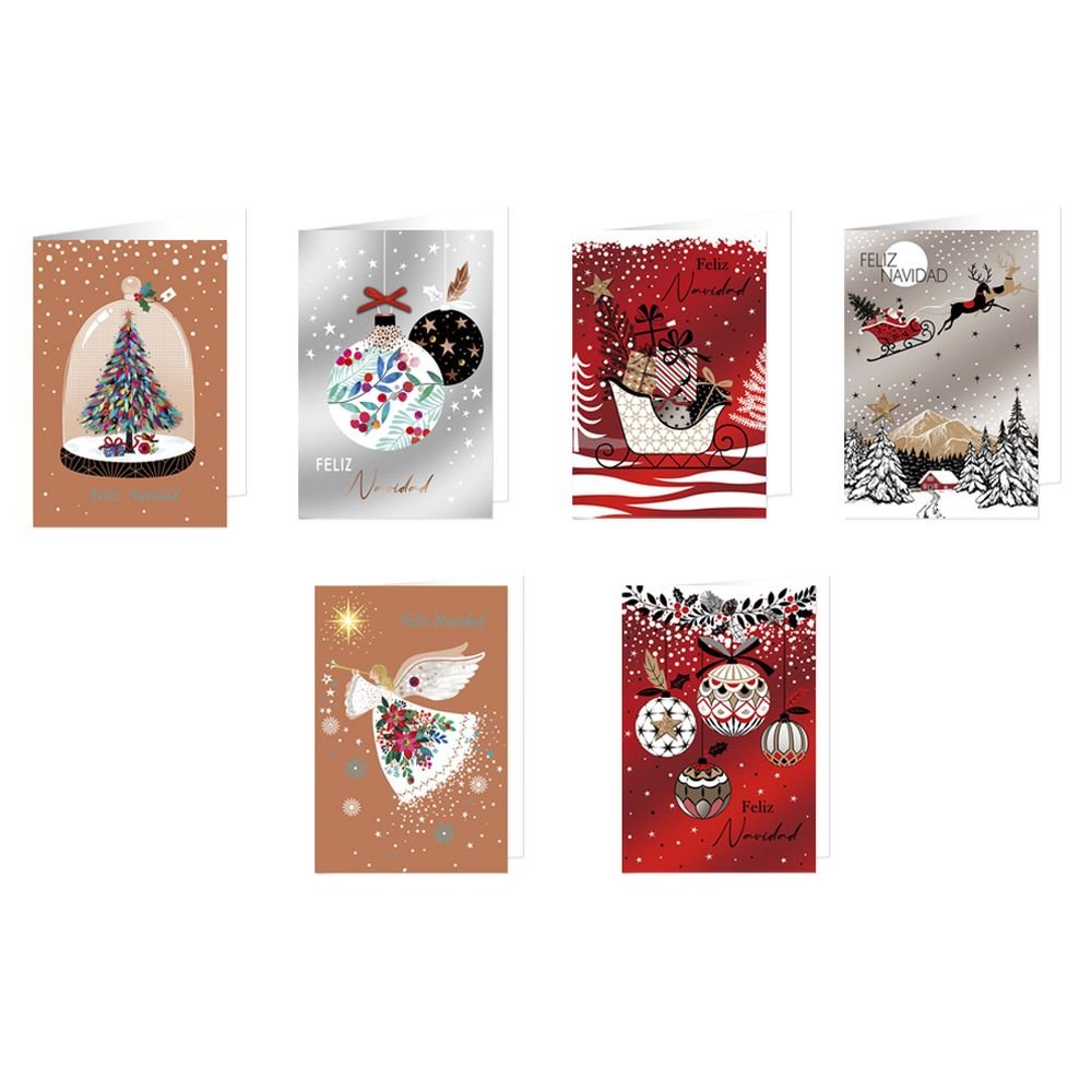 TARJETA FELICITACION NAVIDAD METALIZADA C/ SOBRE
