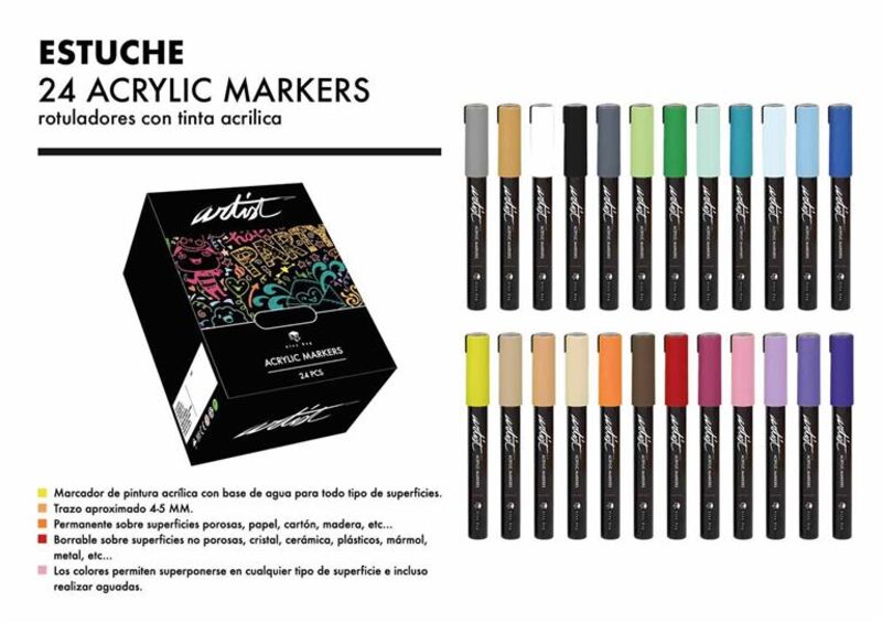 ESTUCHE ACRILICOS GAMA ARTIST ORGANIZADOR 24 COLORES