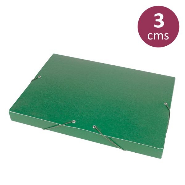CARPETA PROYECTOS ARMADA CARTON GOFRADO LOMO 3CM GOMA NEGRO - CAJA DE 2