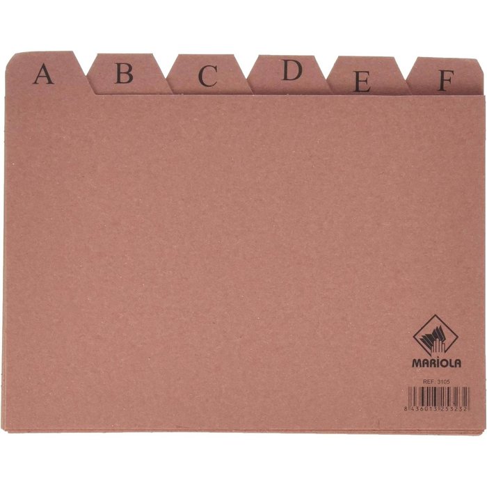 INDICE FICHERO CARTON CUERO A-Z NUMERO 5 215X160MM