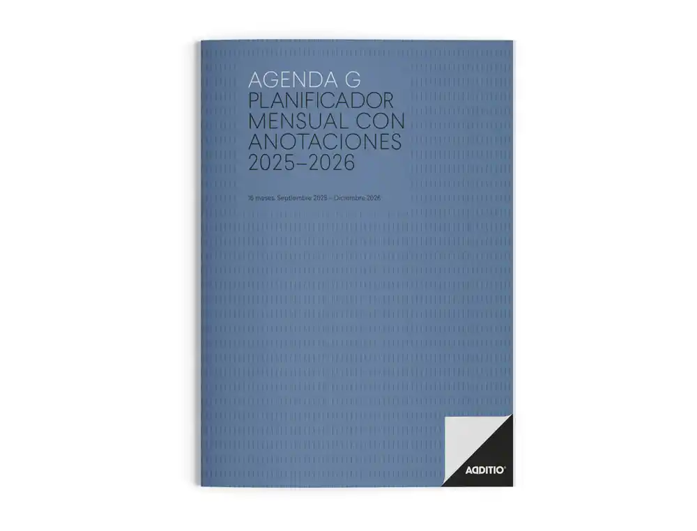 Agenda escolar ADDITIO mes a la vista 2025-2026 calendario de planificacion 19,5 x 28,5 cm