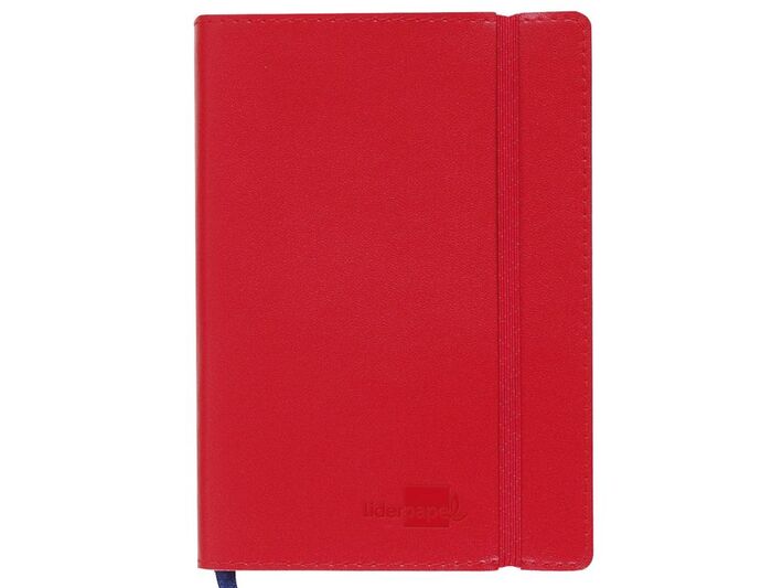 LIBRETA LIDERPAPEL SIMIL PIEL A6 120 HOJAS 70G/M2 CUADRO 4MM SIN MARGEN ROJO