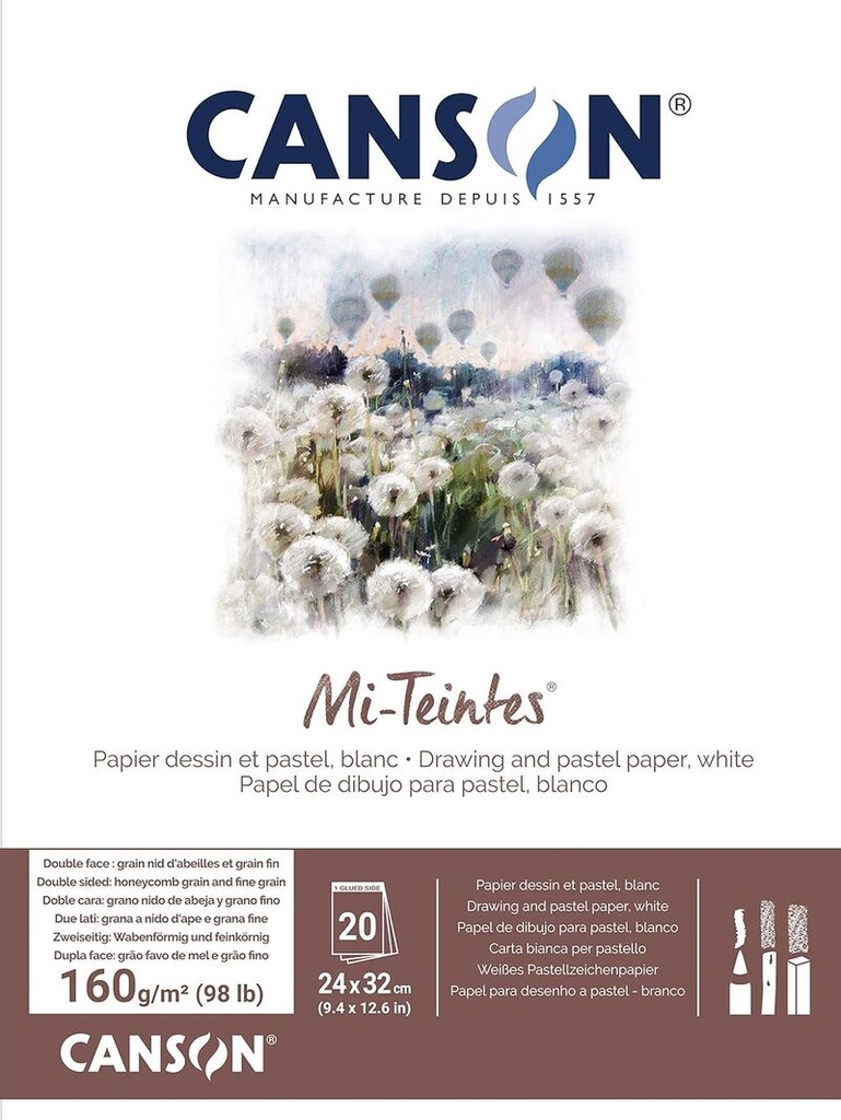 Alb esp 24X32 20H canson mi-teintes 60% abeja 160G blanco