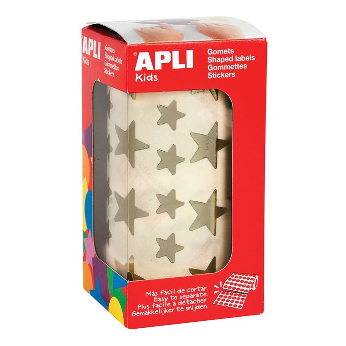 Gomets estrella adhesiva oro rollo 11116