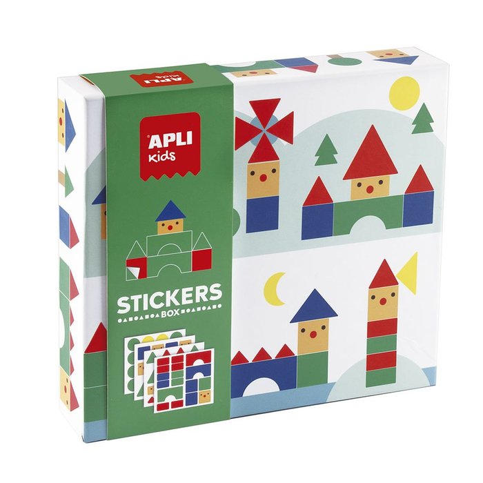 Juego gomets stickers box geometricos pueblos