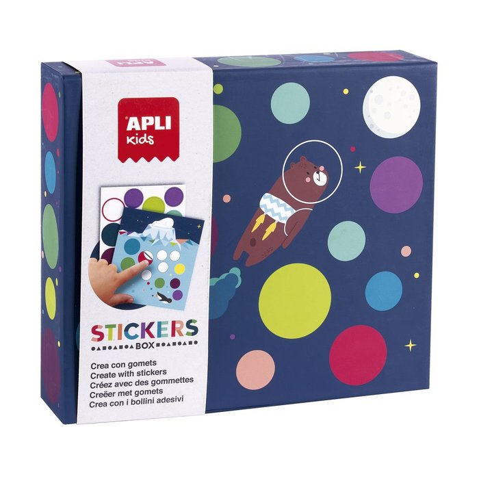 Juego gomets APLI stickers box fly on the moon