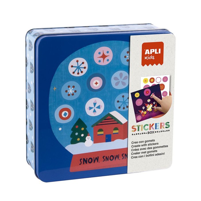 Juego gomets caja metalica stickers game navidad