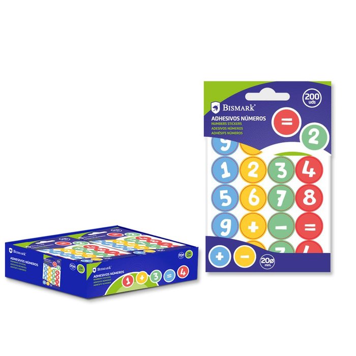 Gomets adhesivos numeros ø20mm 20 uds X10 h,/bolsa