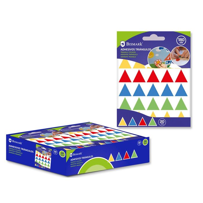 Gomets adhesivos triangulos 20MM 30 uds x 6 h,/b