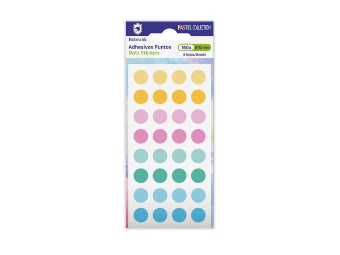 Gomets adhesivos pastel 5X32 unidades