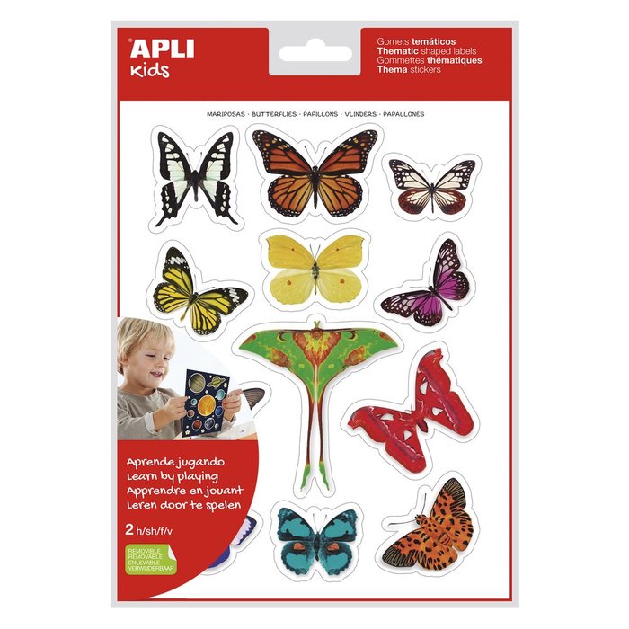 Bolsa gomets tematicos realistas mariposas 2 hojas