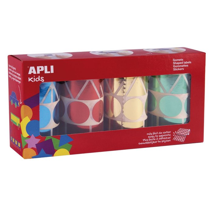 Pack rollos gomets geometricos metalizados 27MM
