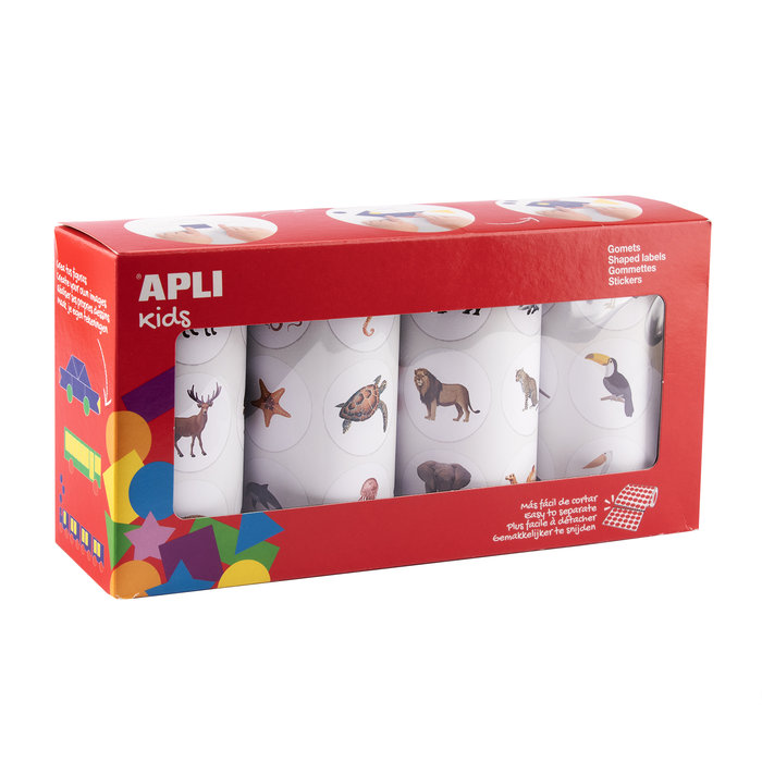 Pack 4 rollo gomet ø33 familia animales 1440 unidades