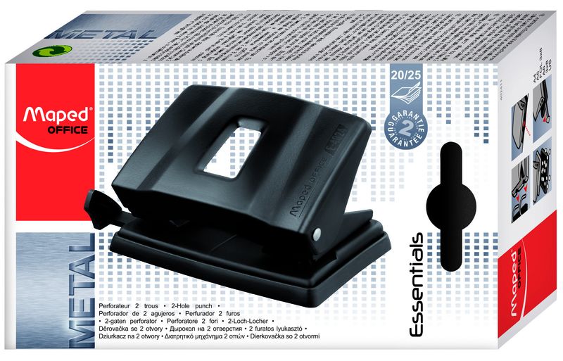 Perforadora essential metal 2 agujeros 20 / 25 hojas