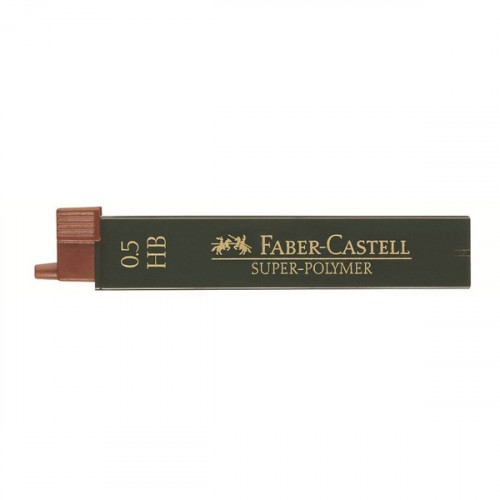 Estuche 12 minas 0.5MM super polimeras hb faber castell 120500