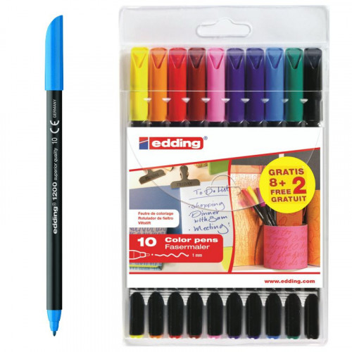 Bolsa con 8+2 rotuladores EDDING 1200 eding 1200-8+2S
