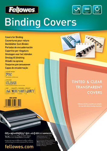 TAPA DE ENCUADERNACION FELLOWES DIN A4 PVC TRANSPA