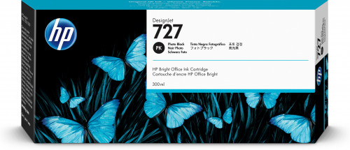 Hp cartucho de tinta designjet 727 negro fotográfico de 300 ml