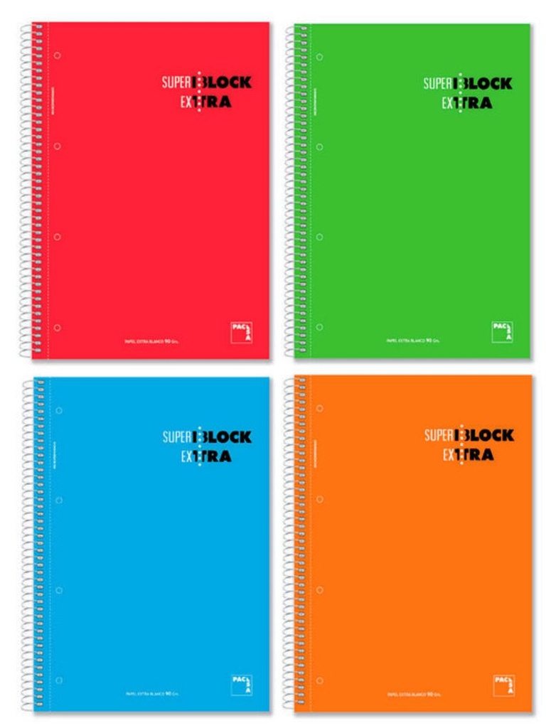 PAQ/4 CUADERNO SUPERBLOCK A5 MICR. 160H 5X5 60GR T