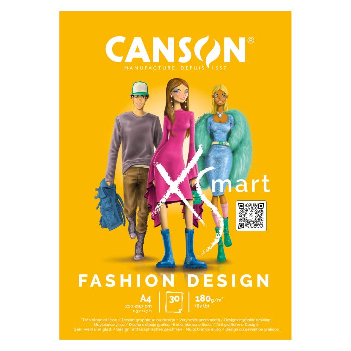 Bloc dibujo CANSON xsmart diseño grafico encolado A4 180G 30H