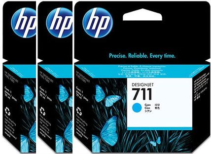 Hp 711XL pack 3 cartuchos de tinta HP711XL cian (CZ134A)