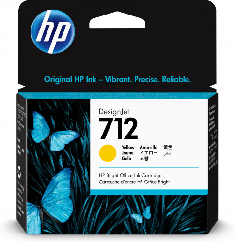 HP7122 cartucho gran formato tinta hp 712 amarillo (3ED69A)