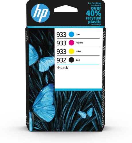 Hp paquete de 4 tintas originales 932 negro y 933 cian/magenta/amarillo