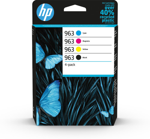 Hp paquete de 4 cartuchos de tinta original 963 negro/cian/magenta/amarillo
